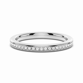 Half Eternity Round Cut Moissanite Classic Wedding Band Personal Shine