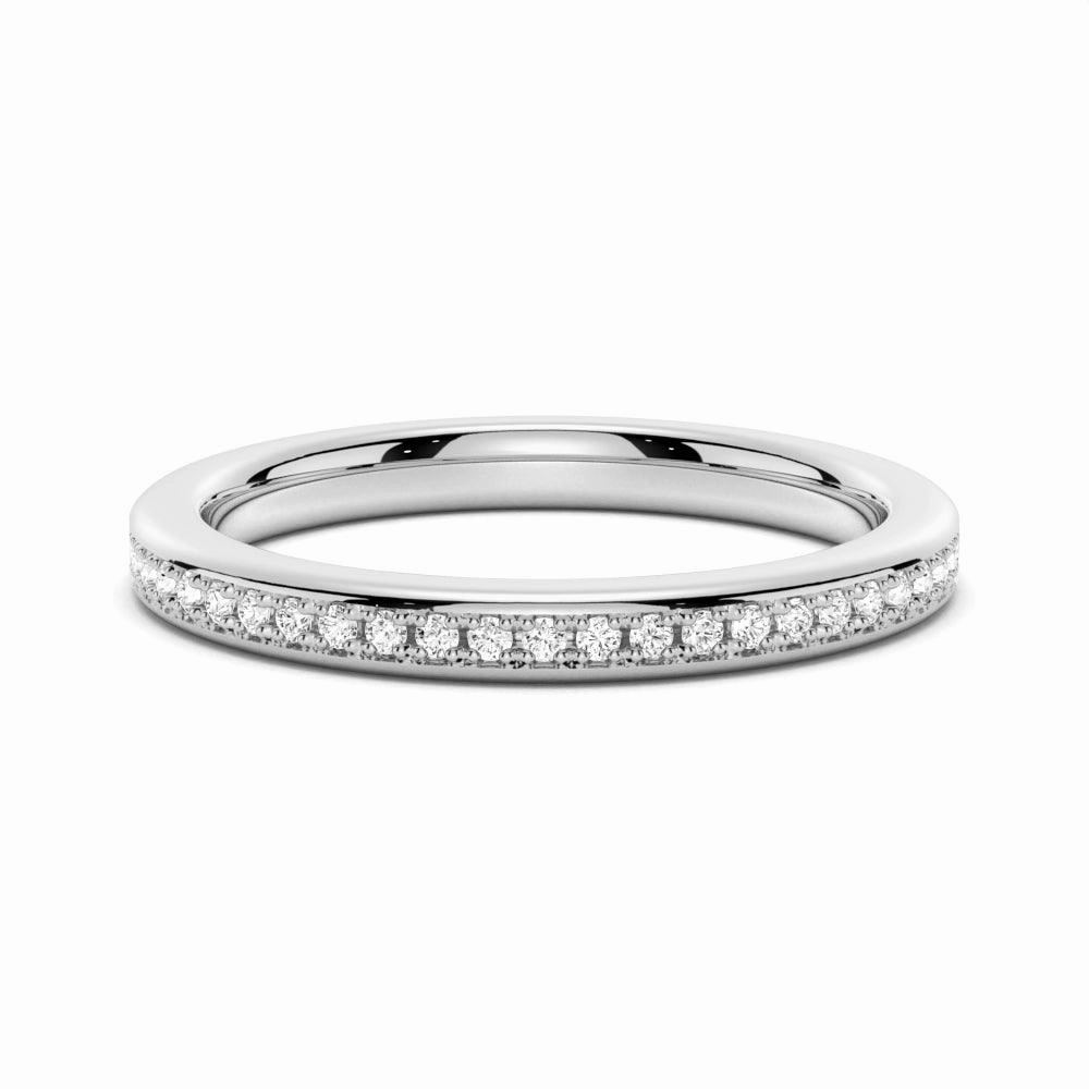 Half Eternity Round Cut Moissanite Classic Wedding Band Personal Shine