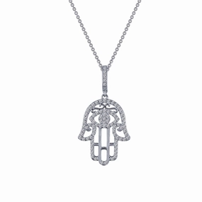 Sophisticated Gem Hamsa Pendant Necklace