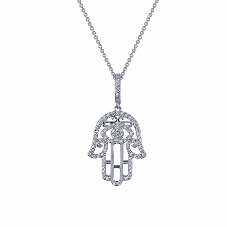 Sophisticated Gem Hamsa Pendant Necklace