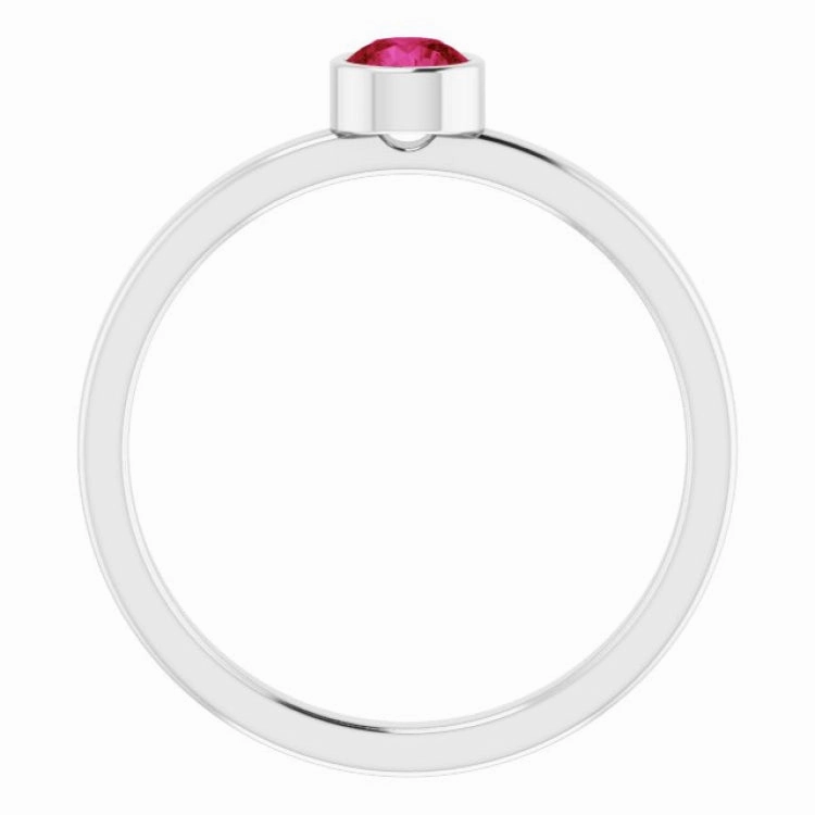 Neutral Tone Platinum 4 mm Natural Ruby Ring