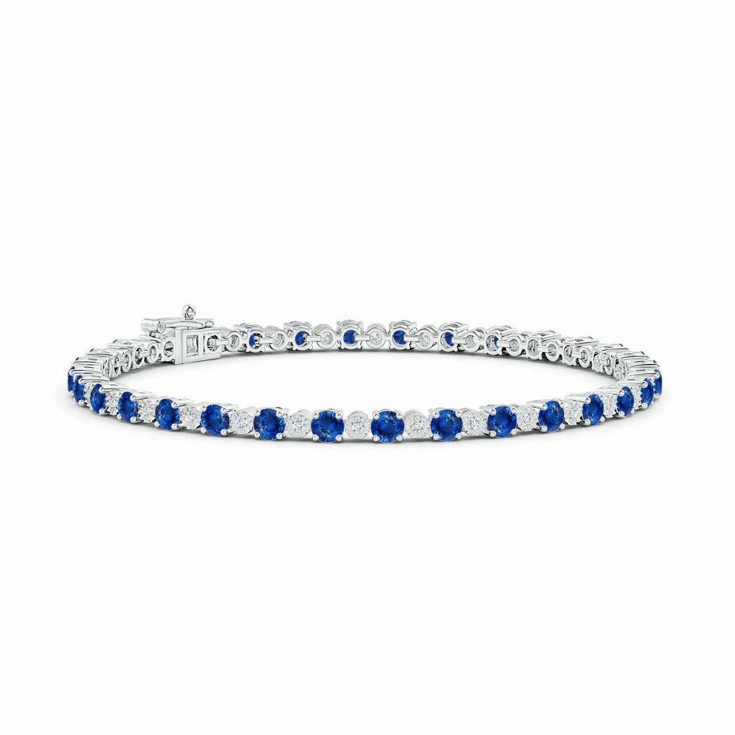 Stylish Choice 4.8 CT. Sapphire and Brilliant Moissanite Tennis Bracelet