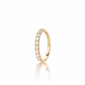 Hidden Hawai?i Maile Anniversary Ring in Gold with  Lab Grown Diamonds - 3mm Layered Glow Bright Accent