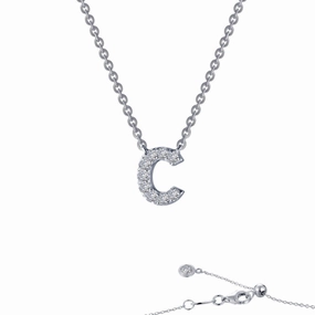 Letter C Pendant Necklace Glossy Detail