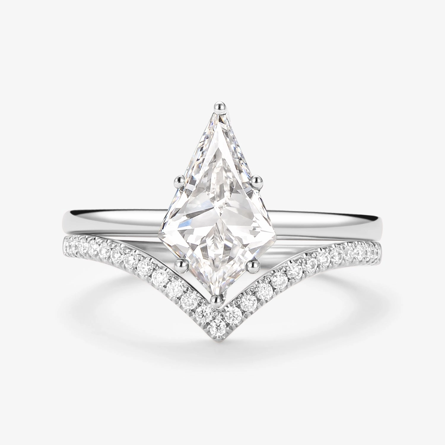 Economical Accessory Ornate Gift Kite Cut Lab Grown Diamond Engagement Ring - Ash