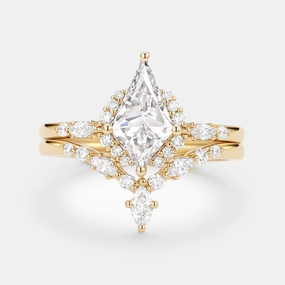 Soft Movement Glamorous Work Kite Lab Grown Diamond Engagement Ring Set 2pcs