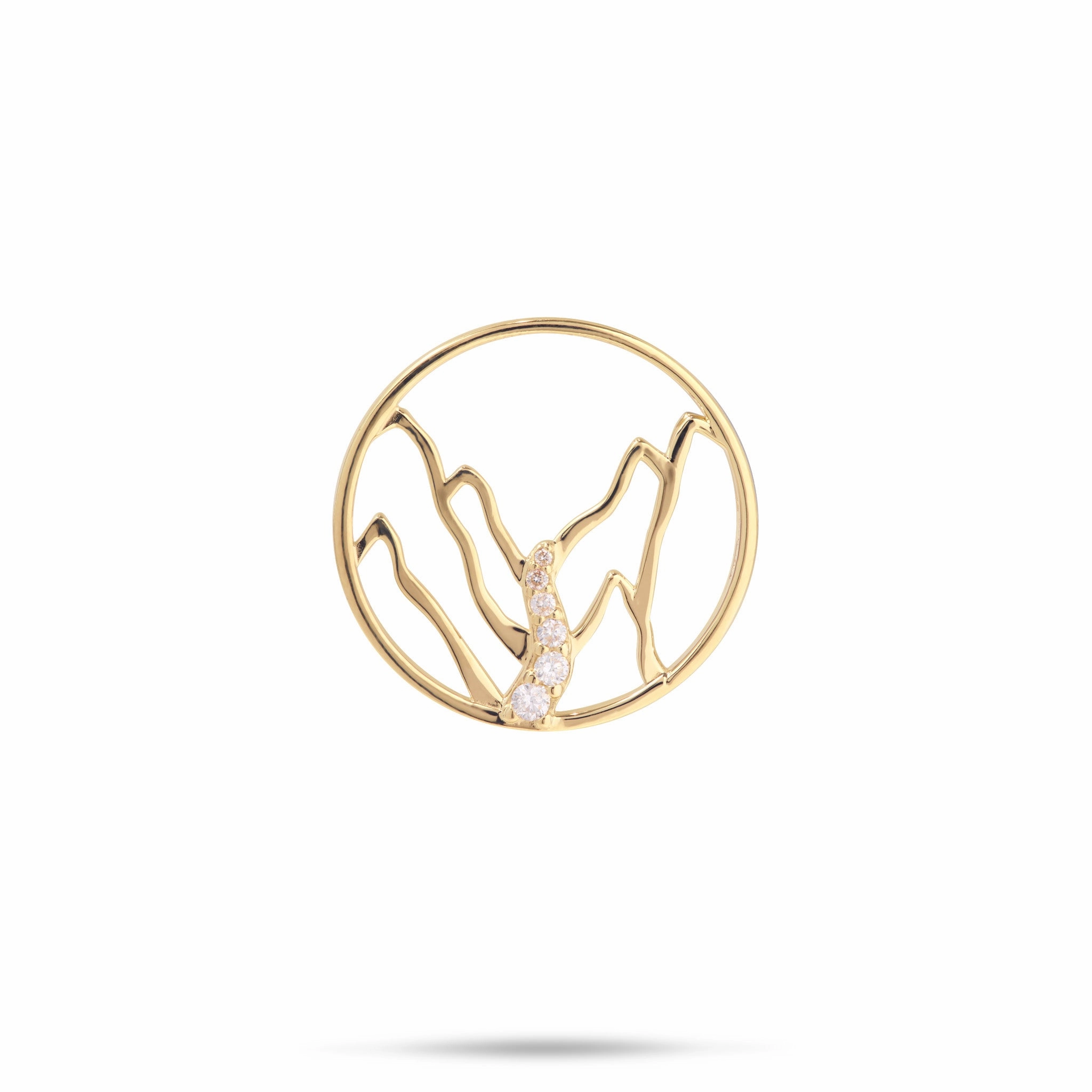 Sophisticated Appeal Ko?olau Waterfall Pendant in Gold with Diamonds - 20mm