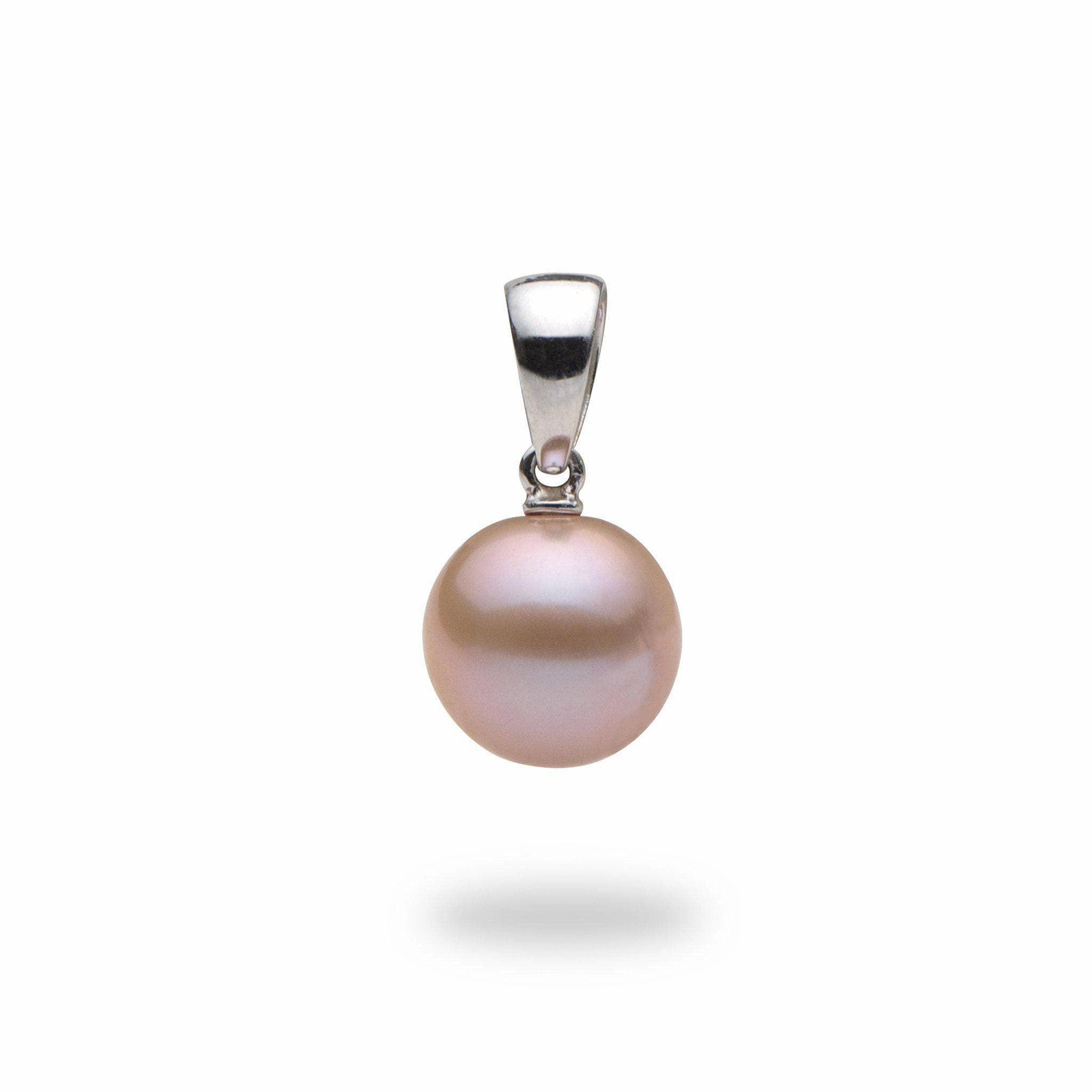 Understated Shine Shining Design Lavender Freshwater Pearl Pendant in White Gold - 9-10mm