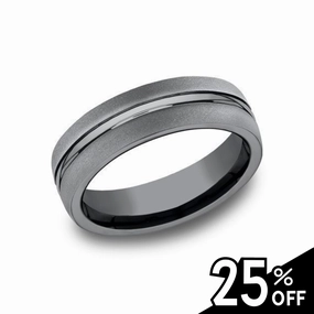 Ethnic Inspiration Comfort-Fit Tantalum Powder Wedding Band