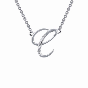 Letter C Pendant Necklace Classic Attire Shimmering Glow