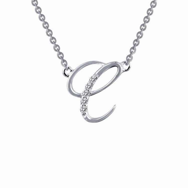 Letter C Pendant Necklace Classic Attire Shimmering Glow