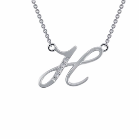 Letter H Pendant Necklace Delicate Feature