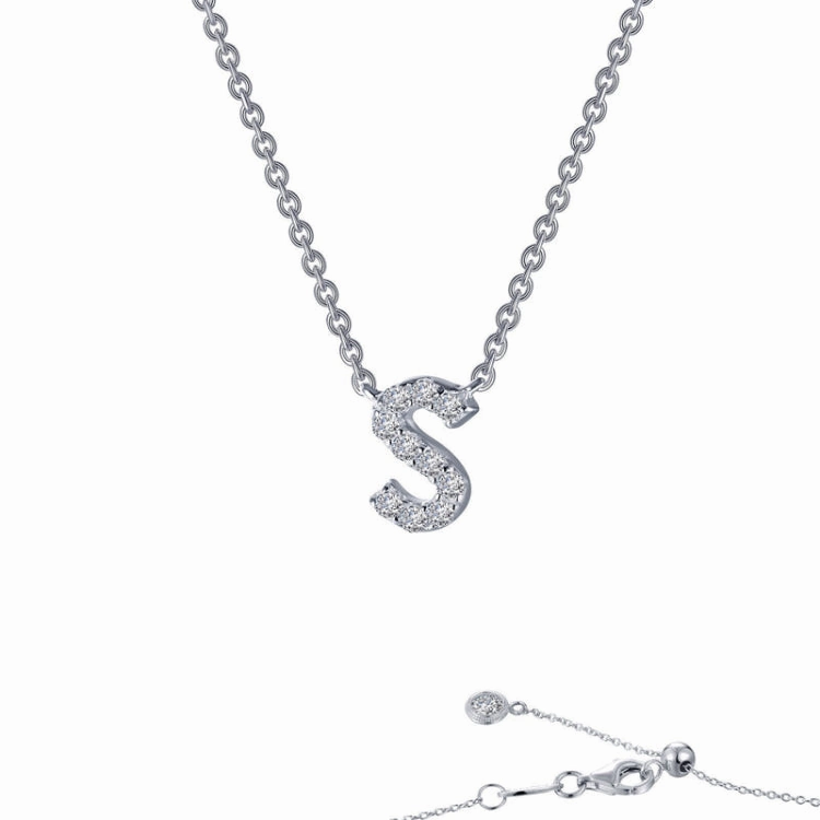 Letter S Pendant Necklace Minimalist Flair Shimmer Light