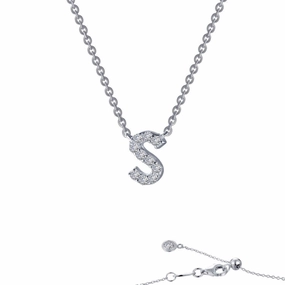 Letter S Pendant Necklace Minimalist Flair Shimmer Light