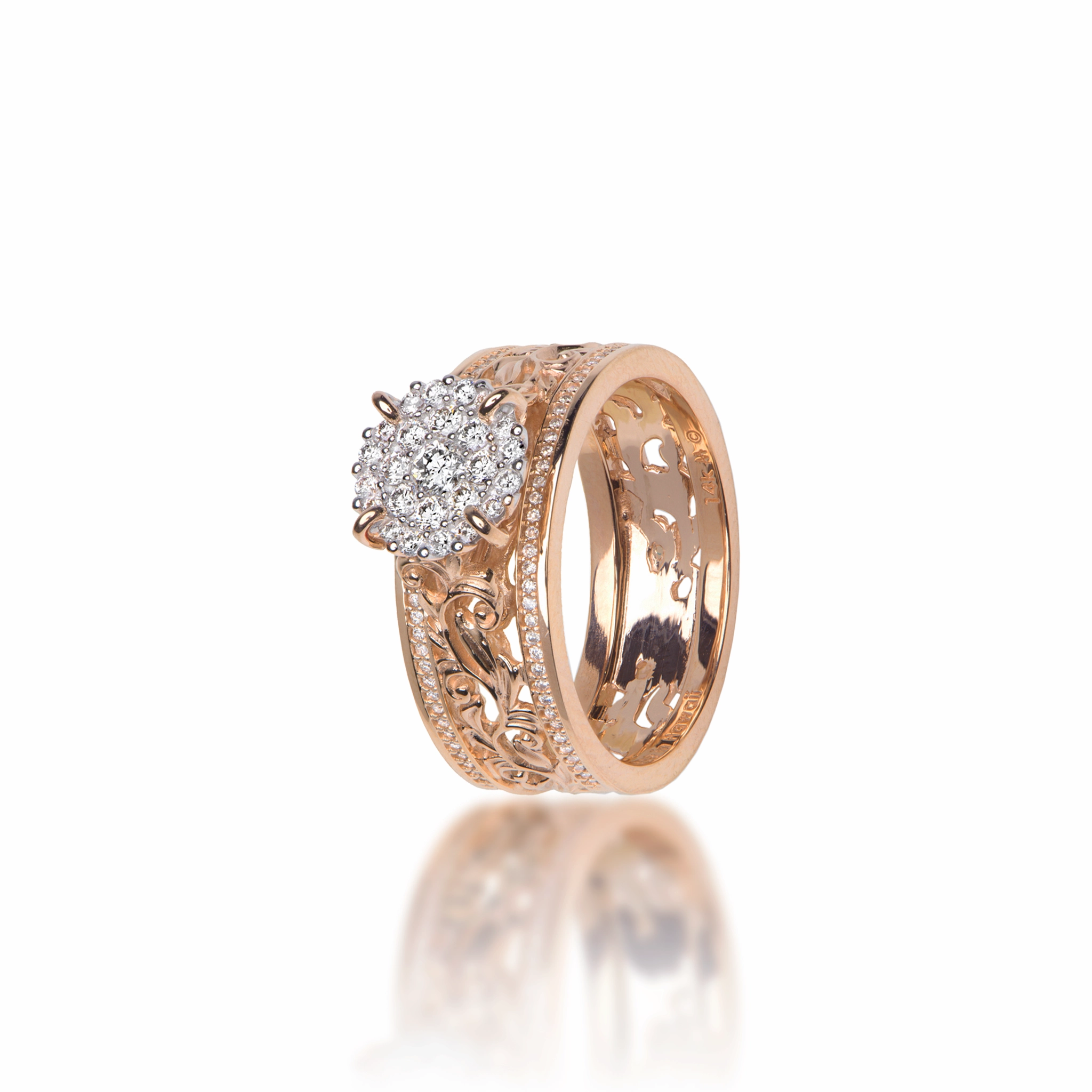 Living Heirloom Engagement Ring in Rose Gold with Diamonds - 7mm Fresh Statement