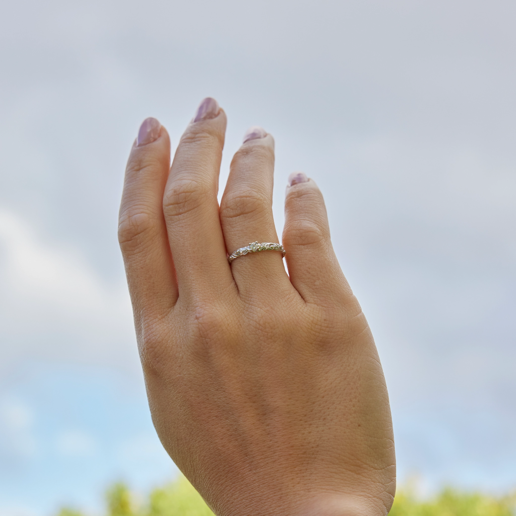 Comfort Design Living Heirloom Ring in White Gold with Diamonds - 3mm