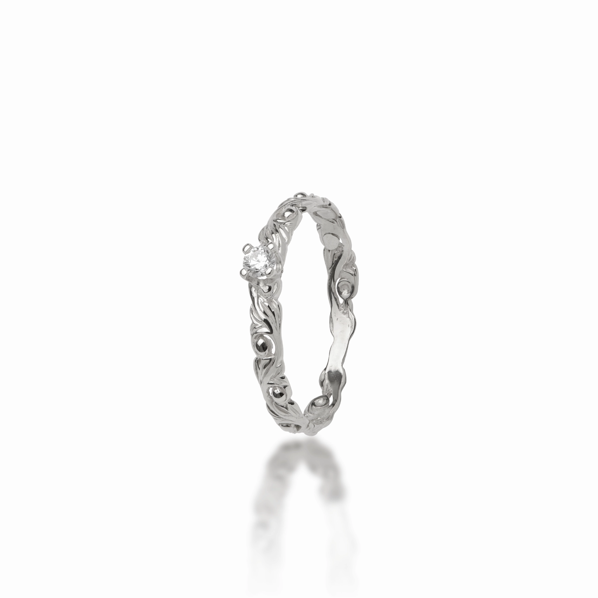 Timeless Accessory City Elegance Living Heirloom Ring in White Gold with Diamonds - 3mm