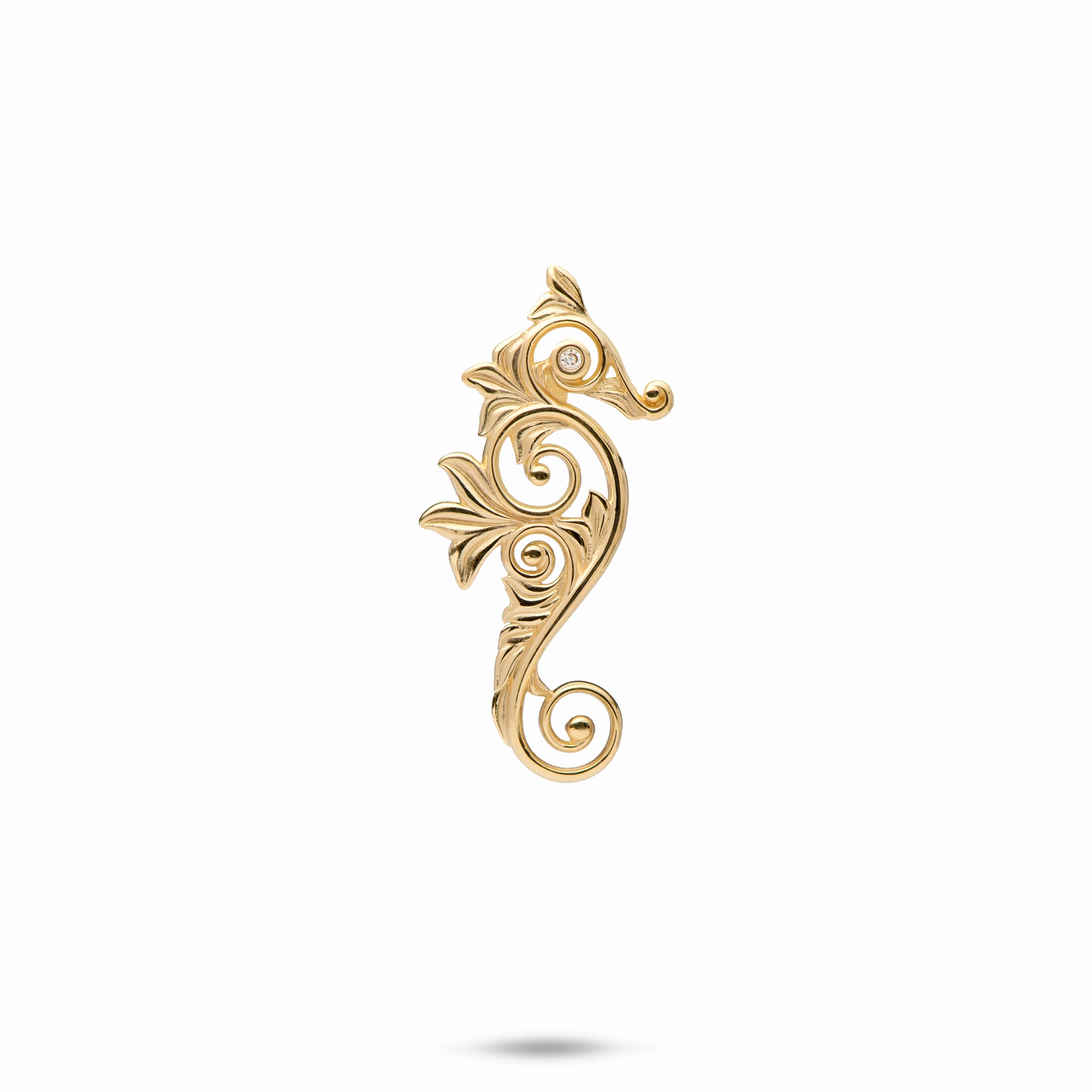 Glam fit Living Heirloom Seahorse Pendant in Gold with Diamonds - 25mm