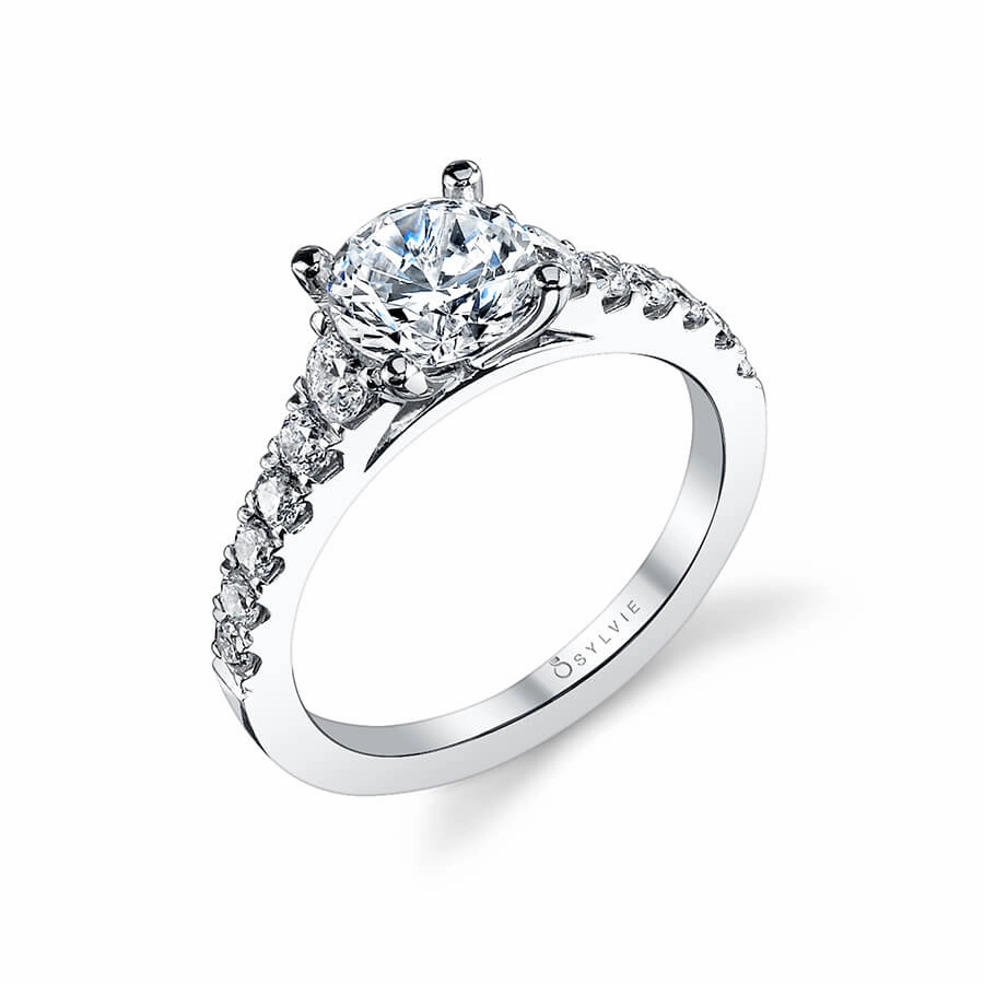 Chic Style Luna - 14K White Gold Engagement Ring