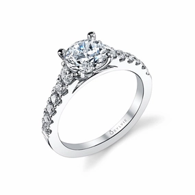 Chic Style Luna - 14K White Gold Engagement Ring
