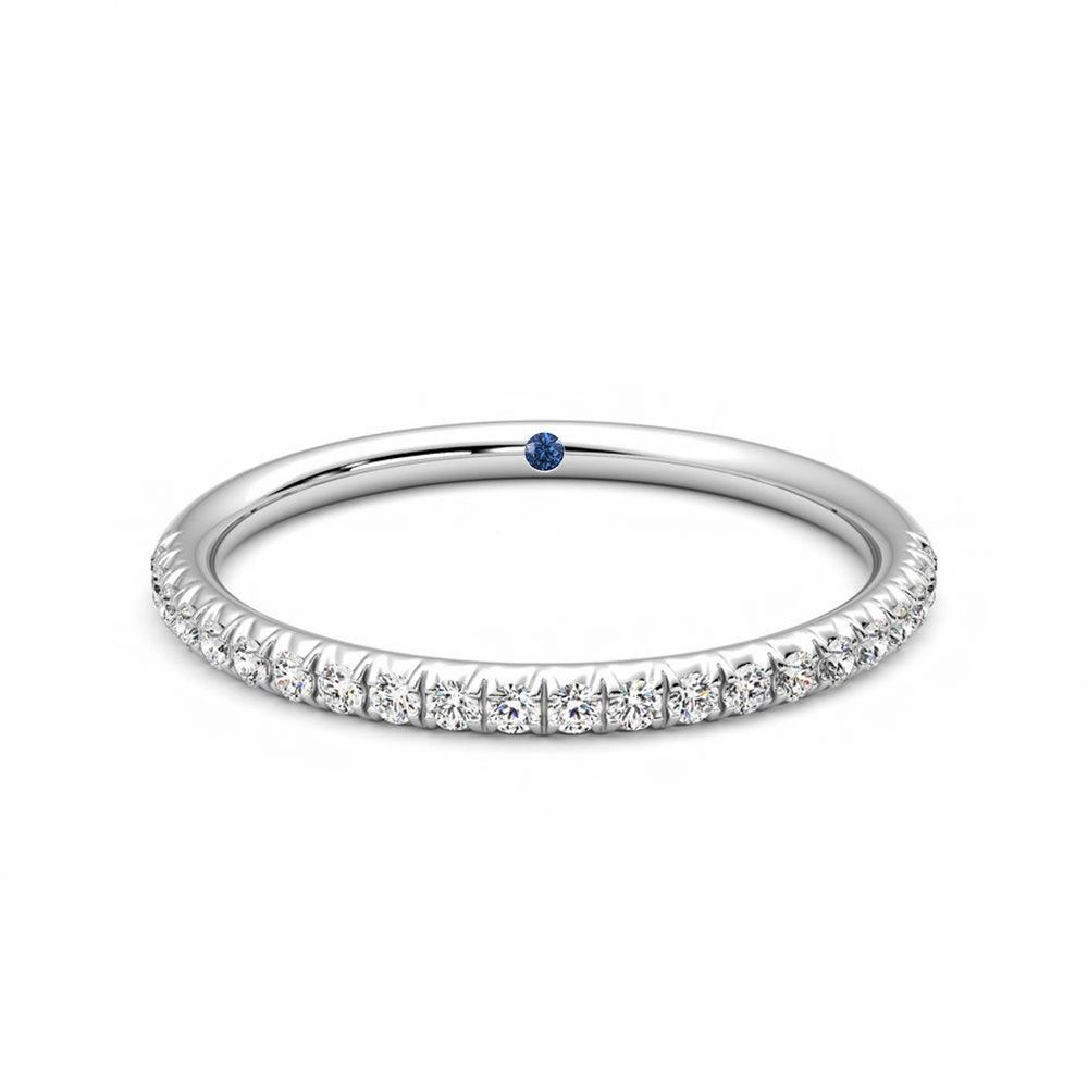 Classic Jewelry Half Eternity Pav?? Set Moissanite Wedding Band with Anniversary Stone Accent