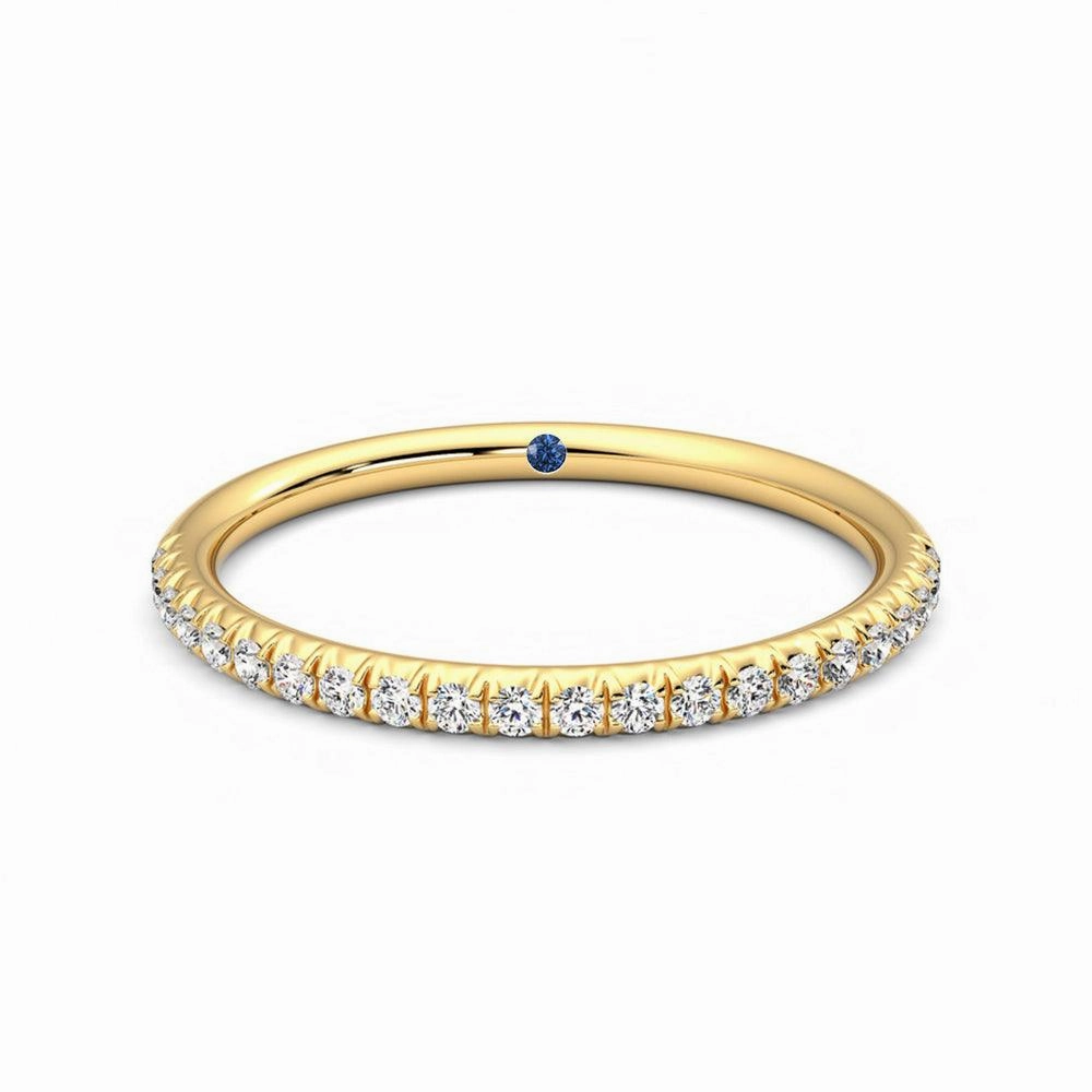 Half Eternity Pav?? Set Moissanite Wedding Band with Anniversary Stone Accent Polished Elegance