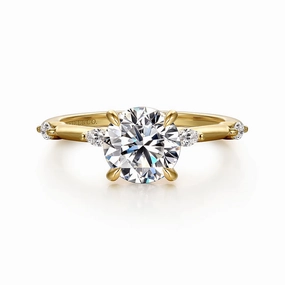 Marline - 14K Yellow Gold Round Diamond Engagement Ring Glamorous Edge
