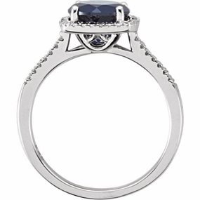 Sterling Silver Lab-Grown Blue Sapphire & .01 CTW Natural Diamond Ring Personal Favorite