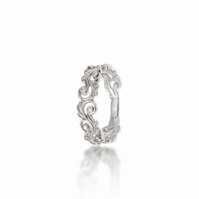 Glamourous Piece Festive Set Living Heirloom Ring in White Gold with Diamonds - 6mm