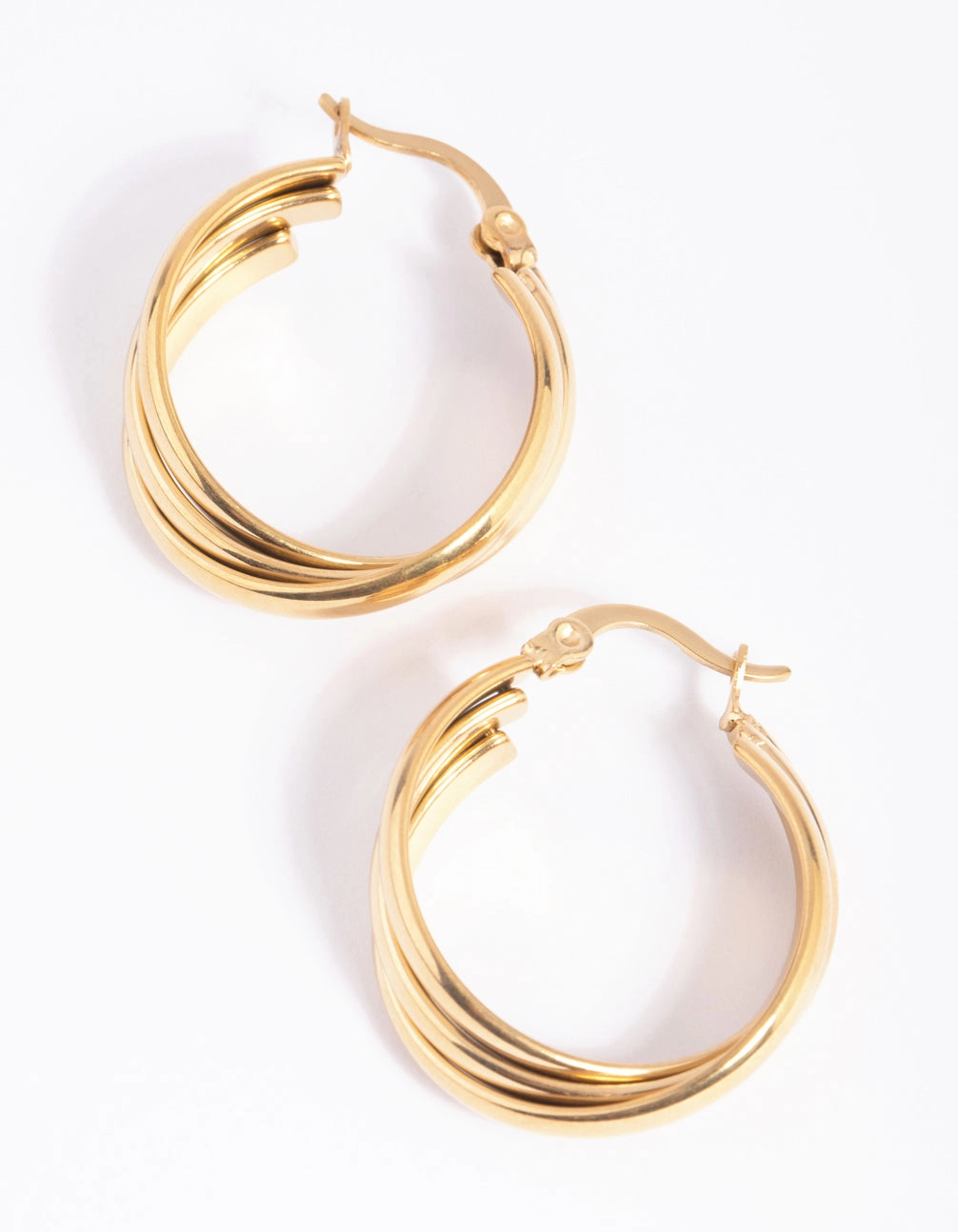 Vacation Mood Luxury Gift Waterproof Gold Plated Stainless Steel Hoop Earrings