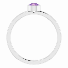 Artistic Creation Designer Symbol Platinum 4 mm Natural Amethyst Ring