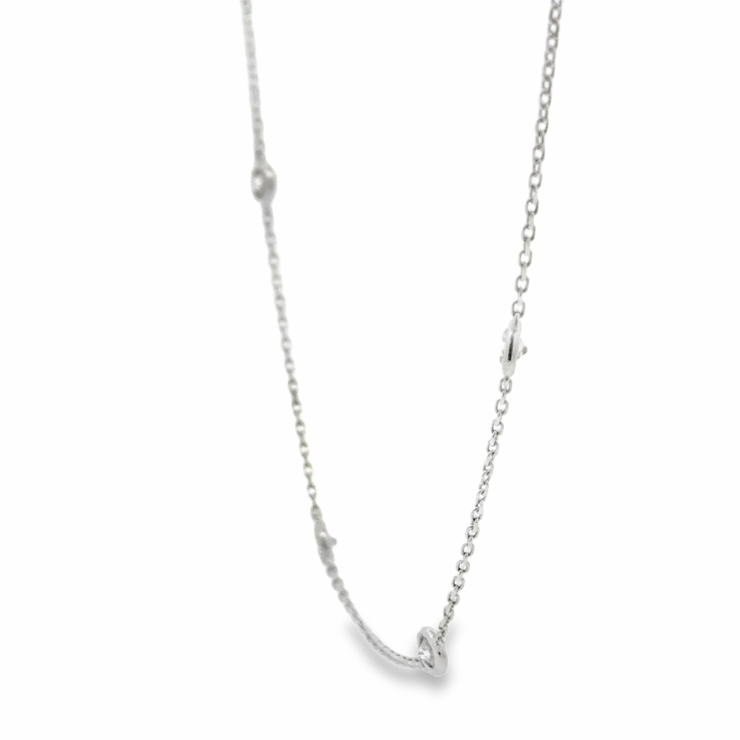 14K White Gold Diamonds by the Yard Necklace - 2.00 Carats Luxe Glow Radiant Shine