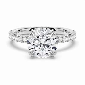Moissanite Engagement Ring Solitaire With Pav?? Accents Statement Style