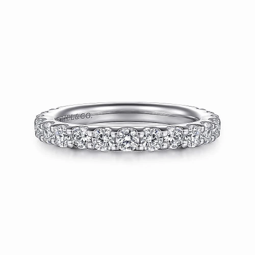 Montreal - 14K White Gold Shared Prong Diamond Wedding Band - 1 ct Seasonal Favorite