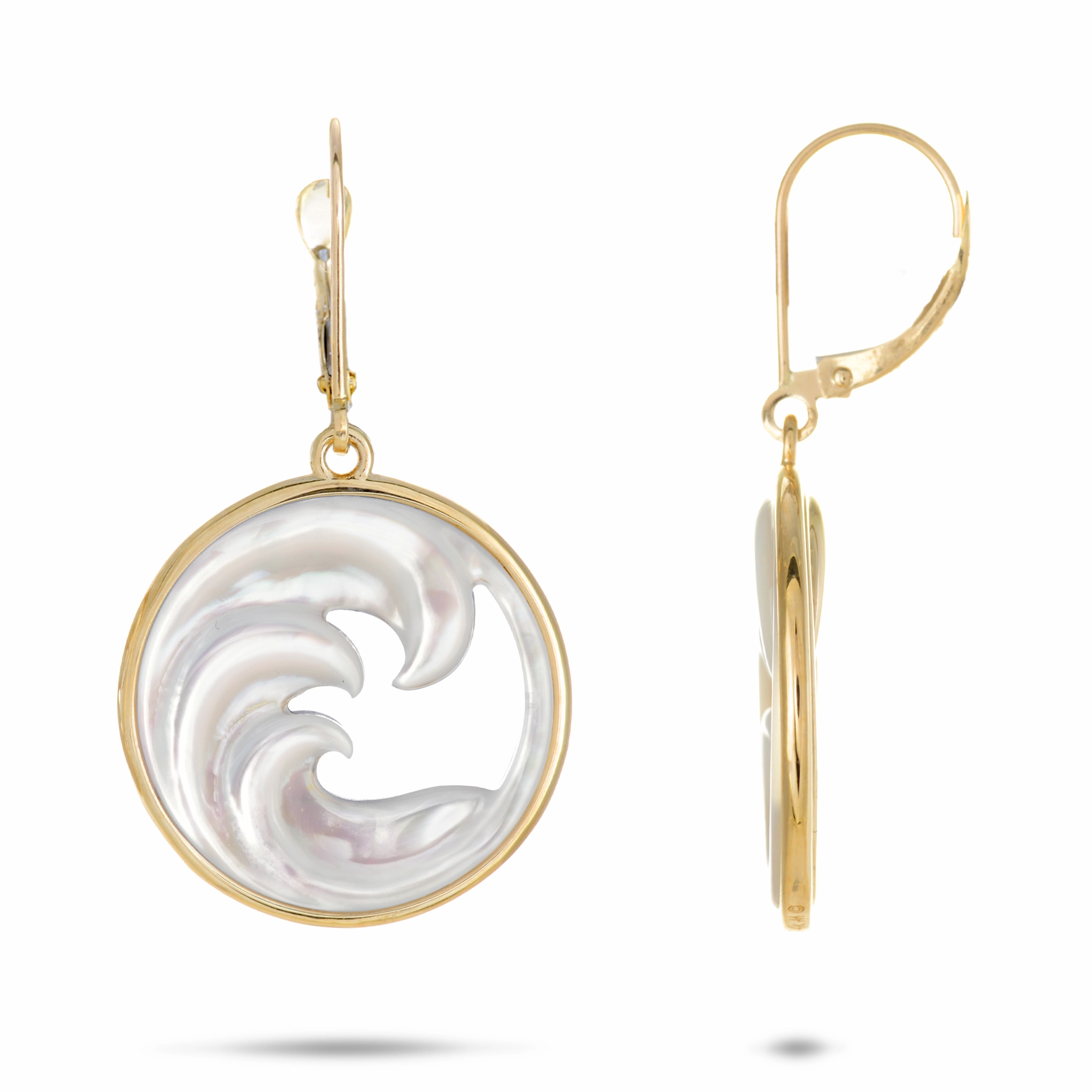 Lively Accent Luxe Essentials Nalu Mother of Pearl Earrings in Gold - 22mm