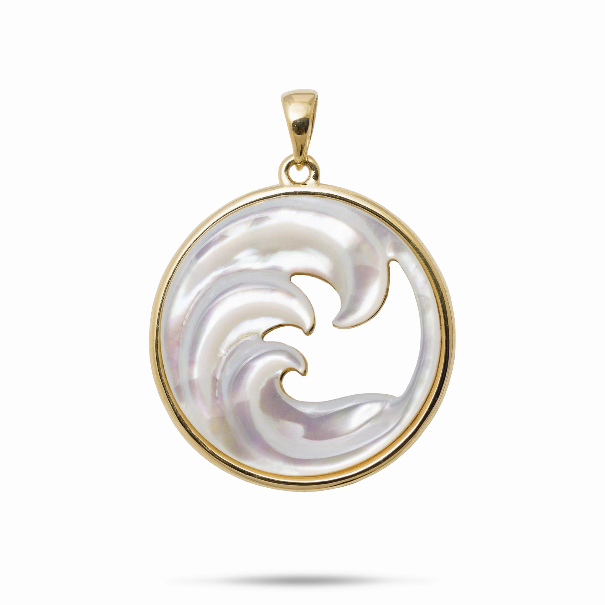 Nalu Mother of Pearl Pendant in Gold - 27mm Timeless Duo Pure Highlight