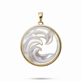 Nalu Mother of Pearl Pendant in Gold - 27mm Timeless Duo Pure Highlight