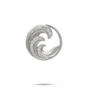 Formal Highlight Dazzling Highlight Nalu Pendant in White Gold with Diamonds - 22mm
