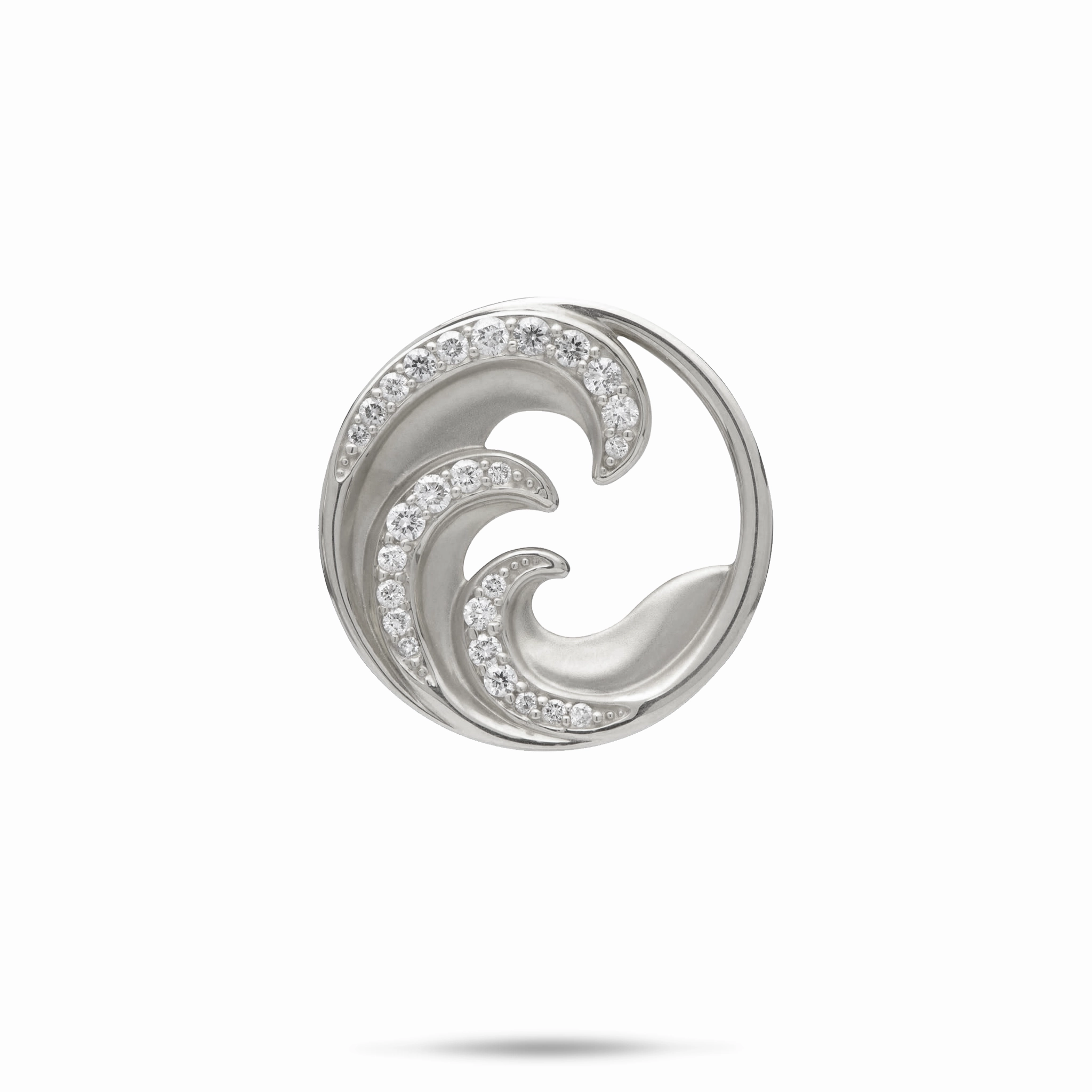 Formal Highlight Dazzling Highlight Nalu Pendant in White Gold with Diamonds - 22mm