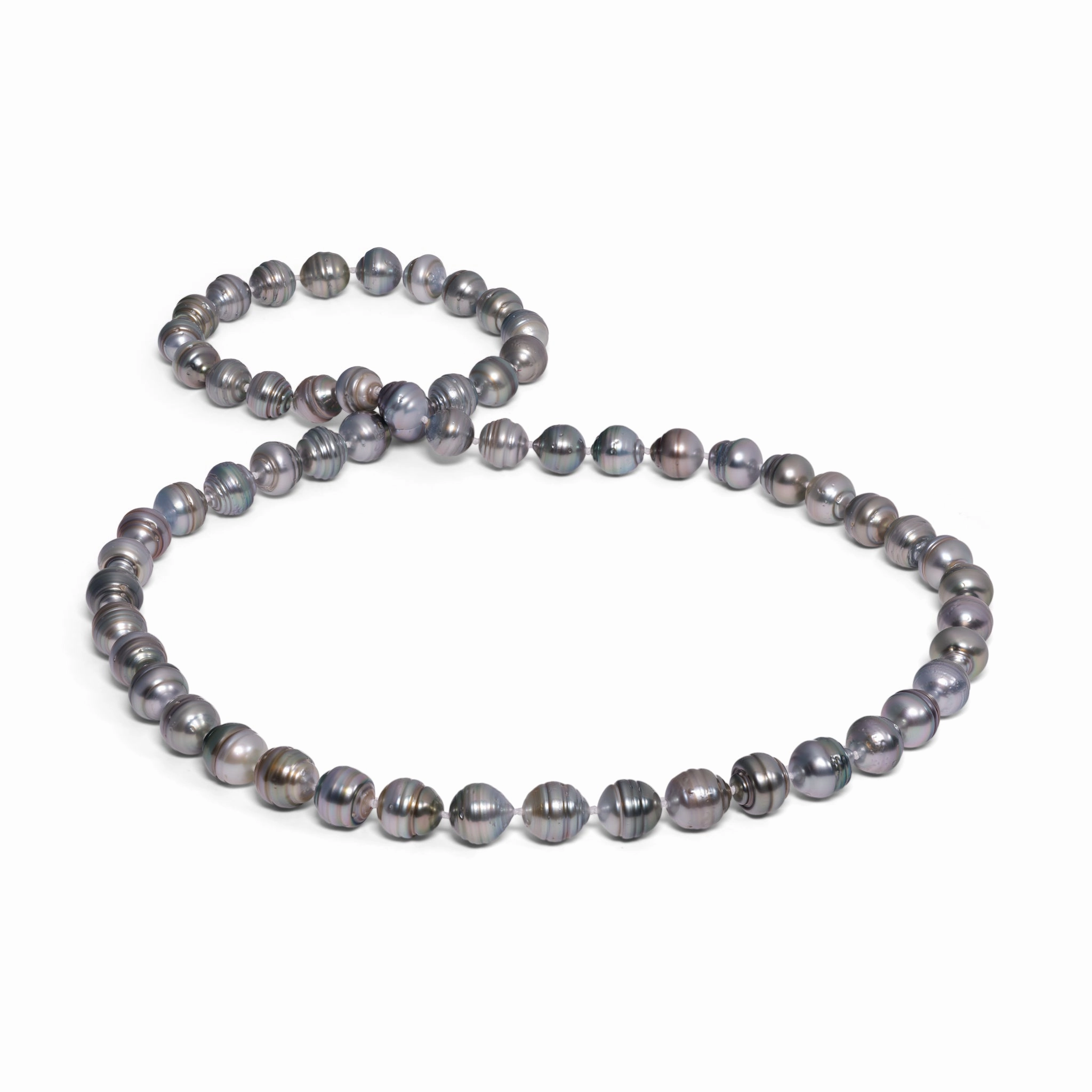 Glow Layer 30" Circle Tahitian Black Pearl Strand - 10-12mm