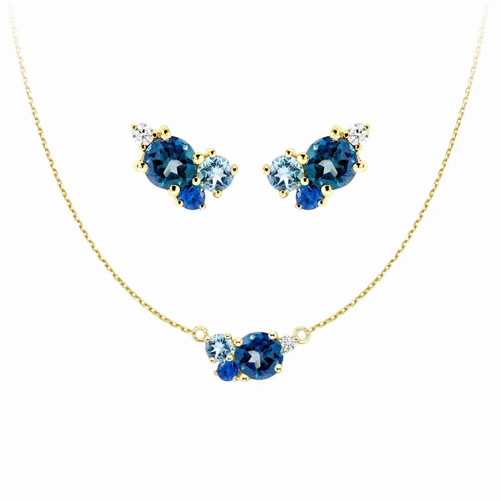 Ocean Breeze Cluster Necklace And Earrings Set Light Fit