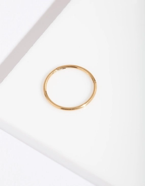 Gold Fine 10mm Clicker Earring Smooth Feature