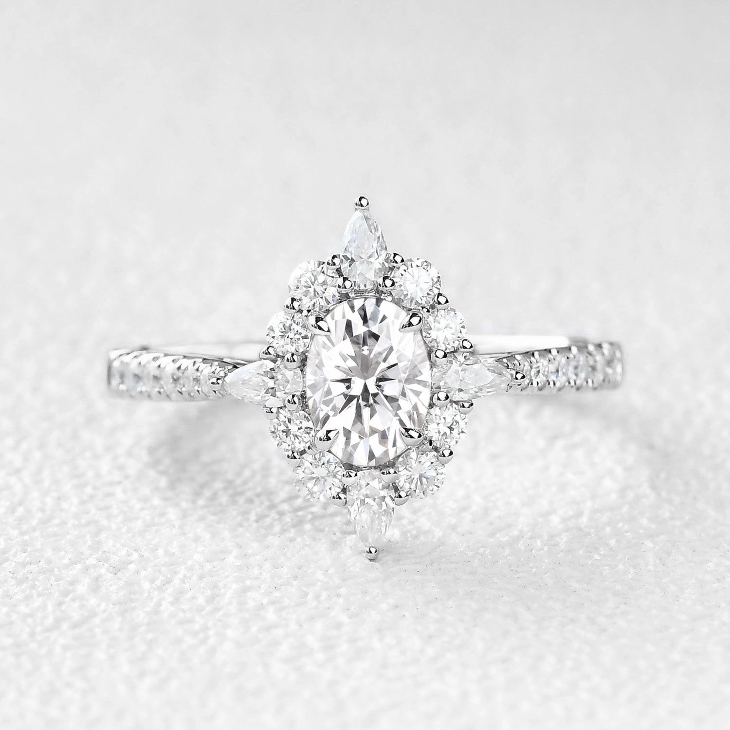 Oval Shaped Vintage Moss Agate Halo Engagement Ring Refined Flow