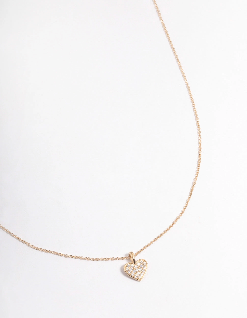 Gold Plated Sterling Silver Pave Cubic Zirconia Heart Necklace Statement Glow Timeless Shine Pieces