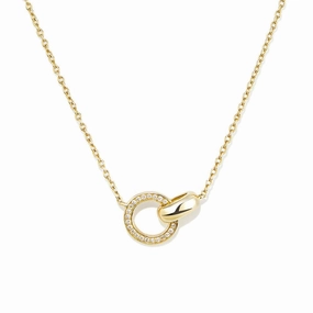Shiny Creations Effortless Glimmer Pav?? Lab Grown Diamond Interlocking Love Necklace