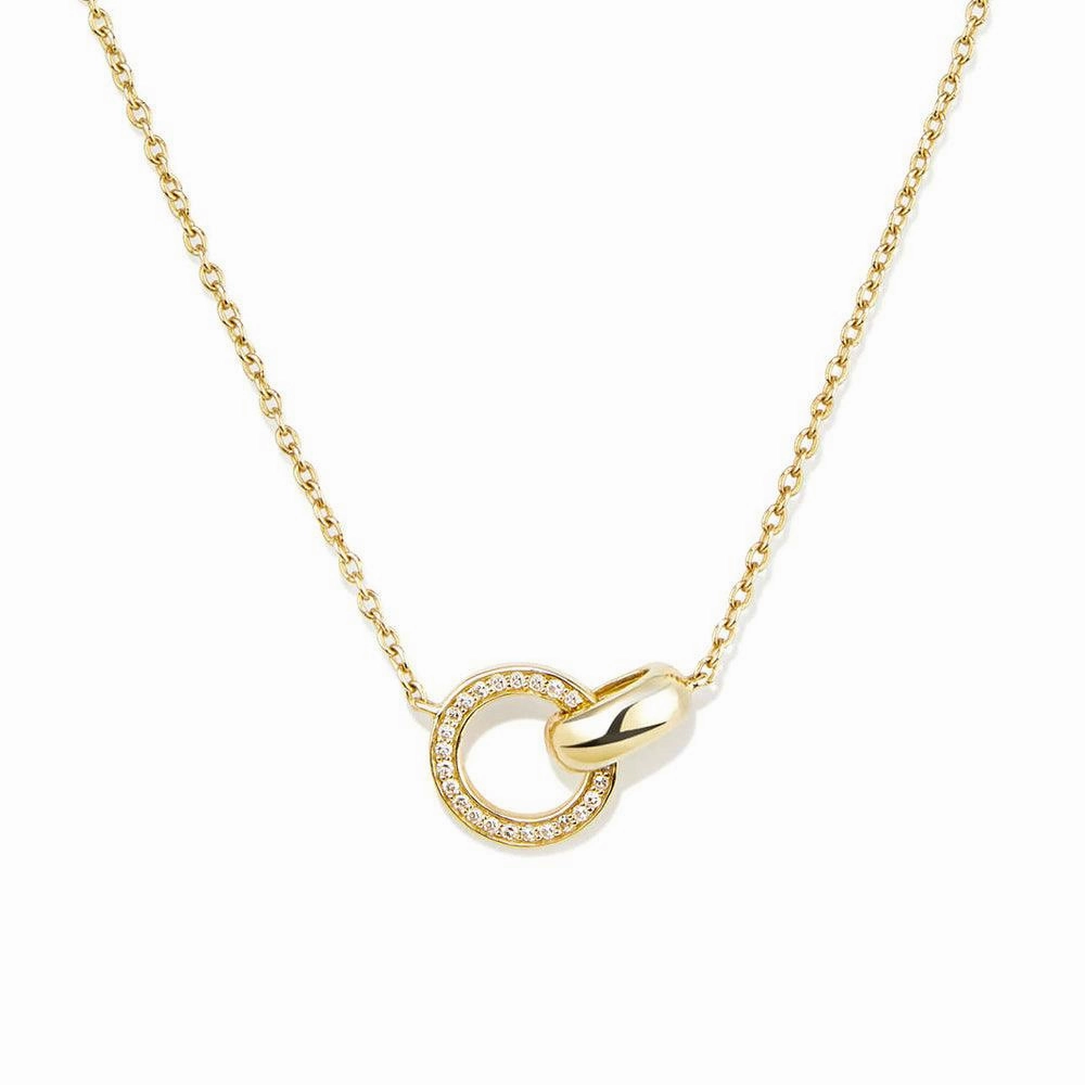 Shiny Creations Effortless Glimmer Pav?? Lab Grown Diamond Interlocking Love Necklace
