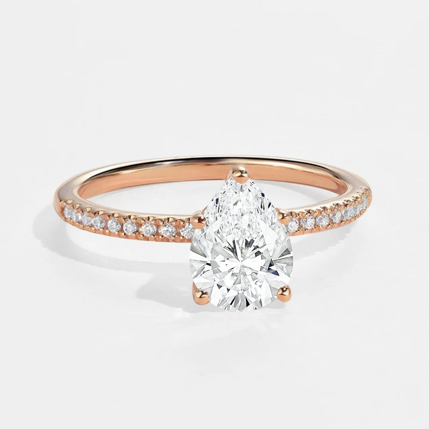 Pear Lab Grown Diamond Cluster Classic Engagement Ring Timeless Detail Modern Aesthetic