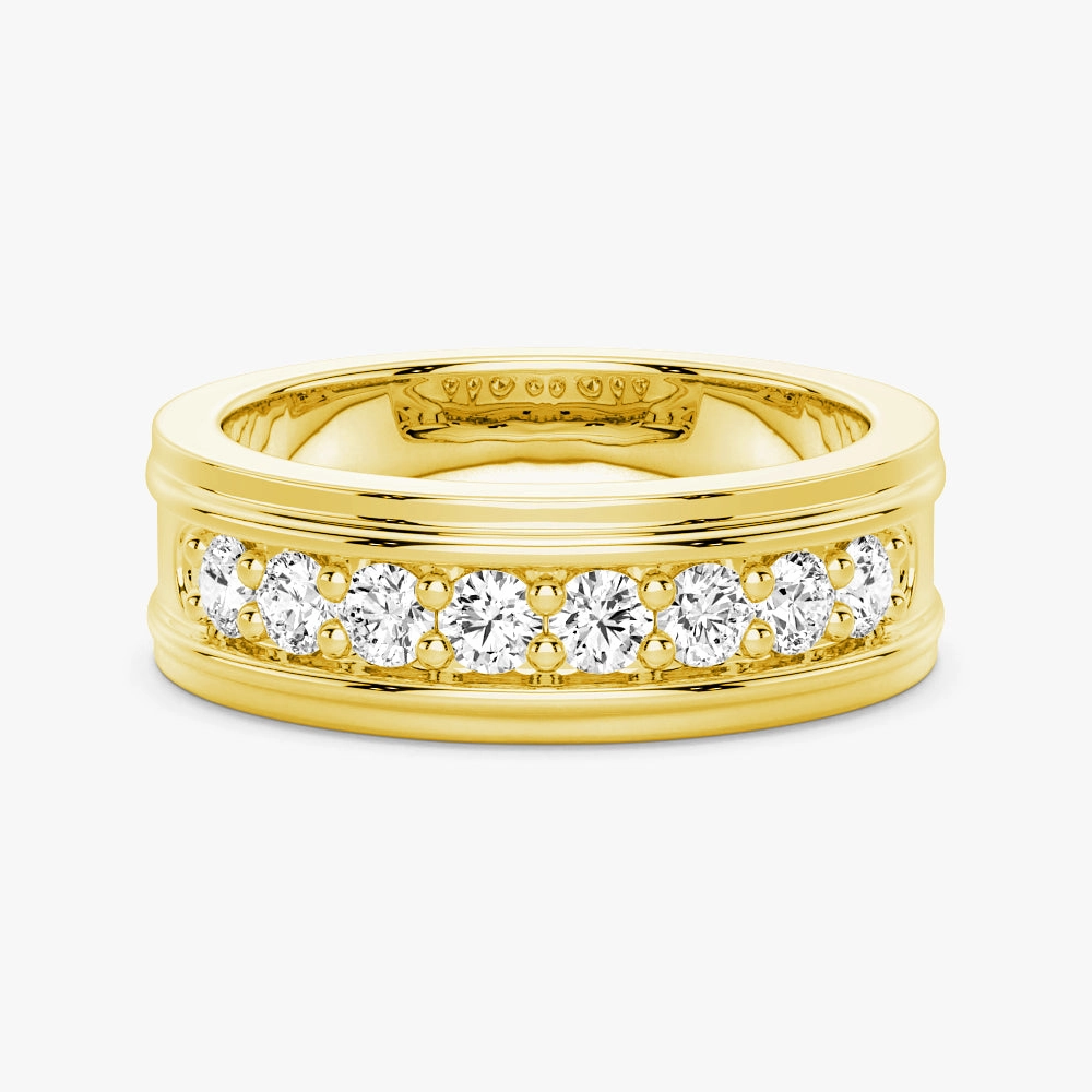 6mm Channel Set Moissanite Men's Wedding Band Day To Day Lustrous Feature