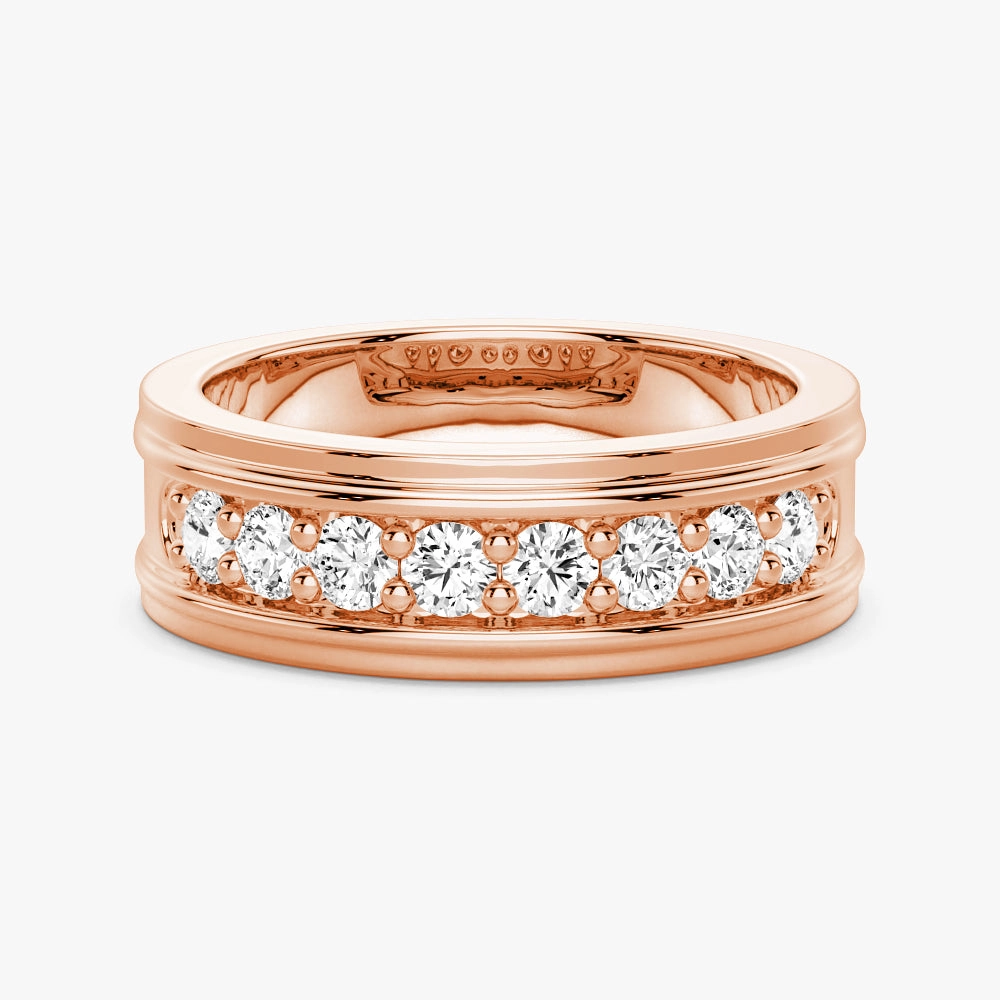 Luxury Outfit Graceful Charm 6mm Channel Set Moissanite Men's Wedding Band