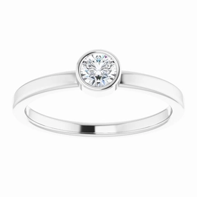 Trend Setter Luxury Structure Platinum 4 mm Natural White Sapphire Ring